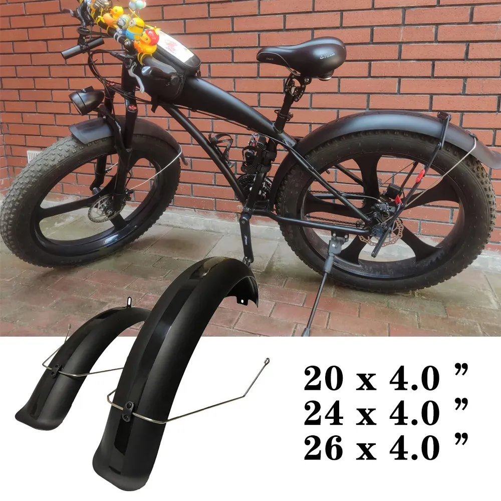 Bicicleta Fender Bicicleta Fenders 24/26/20 "x4.0 Fat Tire Mud Guards Fender Set Mudguards para BMX Dobrável Neve E-Bike Bicicleta Ciclismo Acessórios 230928