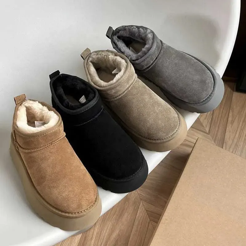 Designer Australien stövlar lyx kvinnor tazz tozzs kvinnor mini ultra tasman australia boot skor plattform ankel booties mocka varm vinter ull ugge bootes