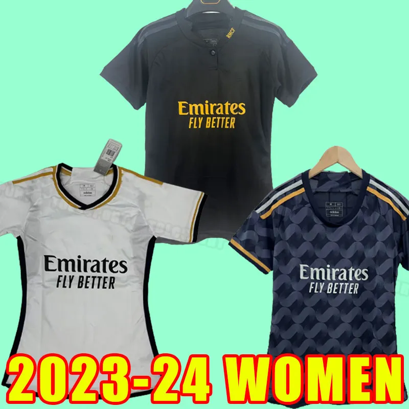 Women 2023 2024 Real Madrids BENZEMA soccer Jerseys VINI JR MODRIC Camavinga 22 23 Tchouameni Asensio KROOS Rudiger Fan version BELLINGHAM girl home away third
