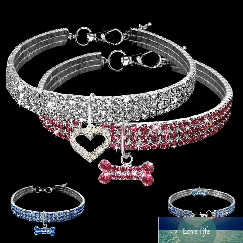 Fournitures classiques pour animaux de compagnie Collier de chat de chien Collier de chiot en cristal Colliers de chihuahua Collier pour petits chiens de grande taille Accessoires de bijoux en diamant