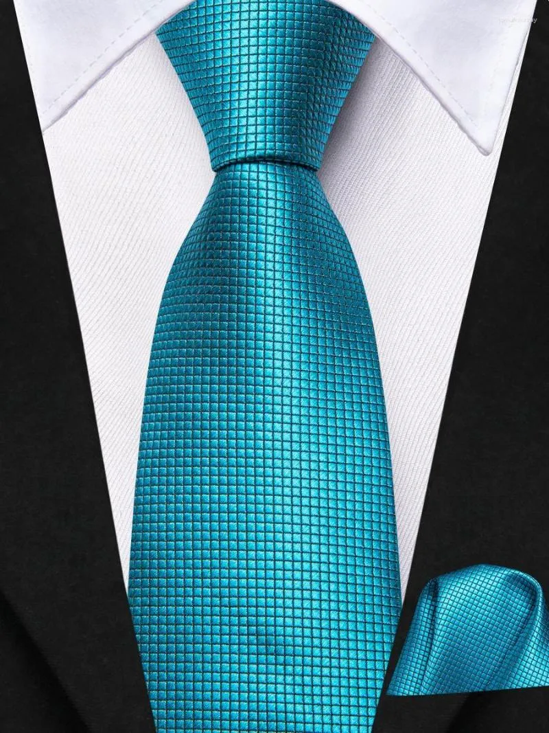 Bow Ties Hi-Tie Solid Teal Blue Tie för barn Luxury Handky Child Silk Boys Nuttie 120 cm Lång 6 cm Wide Fashion Party Drop