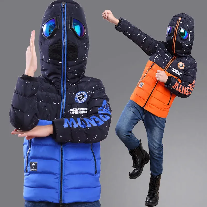 Daunenmantel Baby Jungen Teenager Dicke Warme Winterjacke Lange Stil Mit Kapuze Oberbekleidung Für Jungen Kinder Cartoon 414Jahr 230928