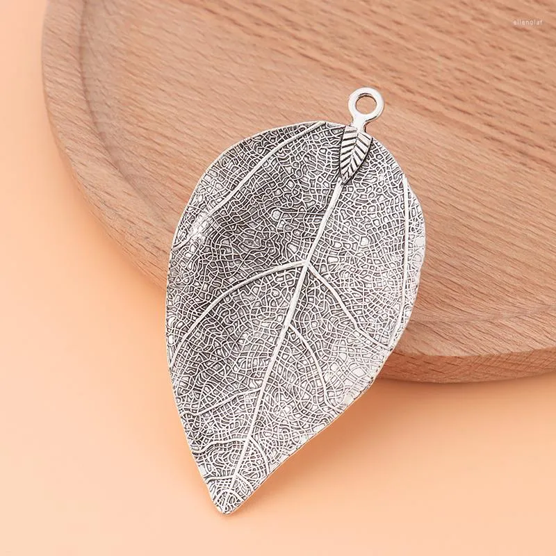 Pendant Necklaces 3pcs/Lot Tibetan Silver Large Leaf Charms Pendants For DIY Necklace Jewelry Making Findings Accessories