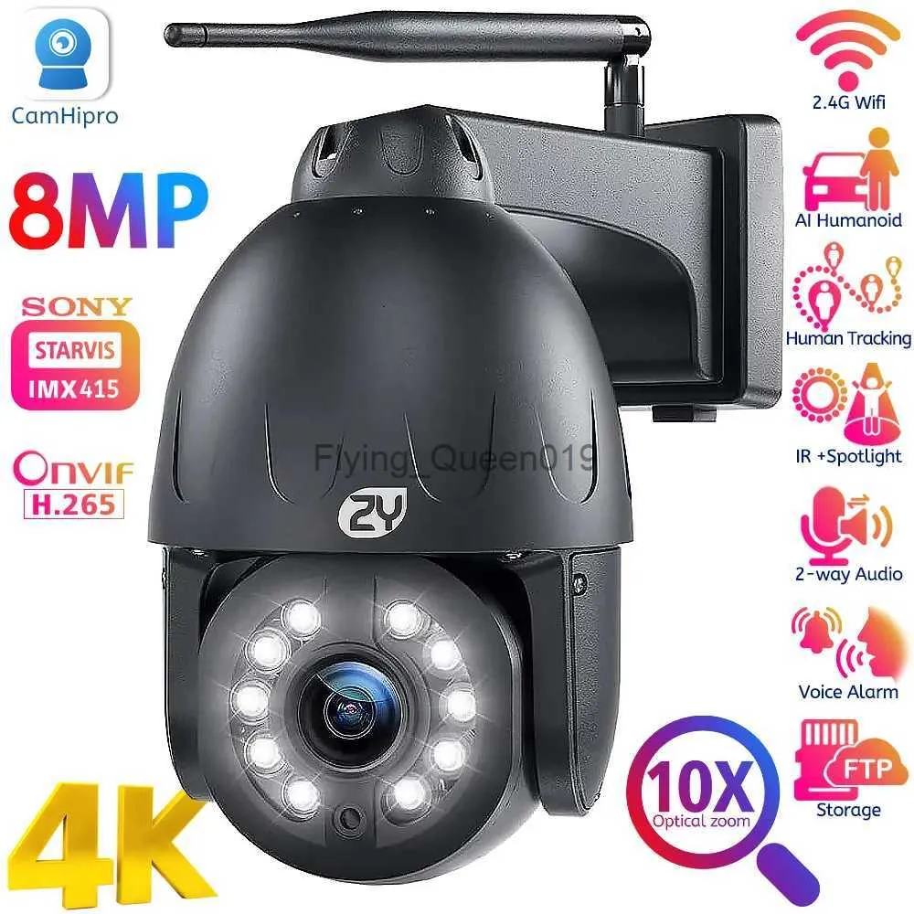 CCTV-lens 4K 8MP WiFi-bewakingscamera Buiten 5X 10X optische zoom Snelheid Dome PTZ-camera 5MP Menselijk volgen Kleur Nacht CCTV IP-camera YQ230928