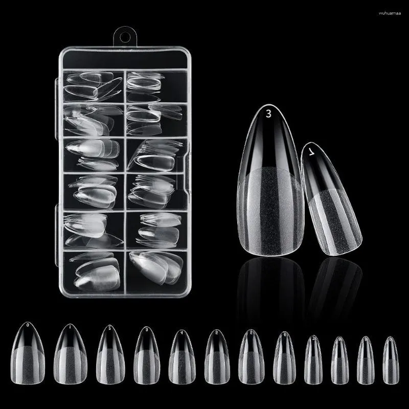 False Nails 120Pcs/box Gel X Nail System Full Cover Almond Stiletto Coffin Acrylic Quick Finger Extension Art Fake Tips