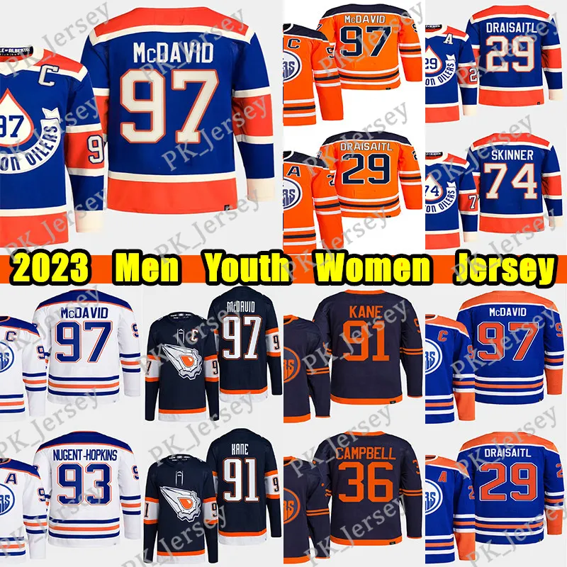 # 97 Connor McDavid 2023 Heritage Classic camiseta de hockey # 29 Leon Draisaitl # 99 Wayne Gretzky Evander Kane Ryan Nugent-Hopkins Zach Hyman Cody Ceci Stuart Skinner camisetas