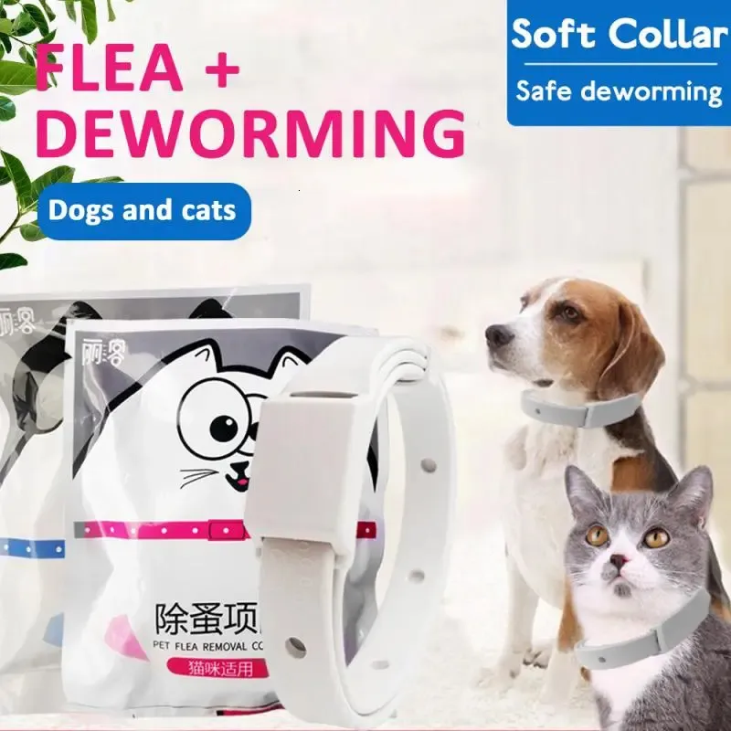 Dog Collars Leashes Dog Cat Collar 8 Month Flea Tick Prevention Collar Leads for Cats Dog Mosquitoes Repellent Collar Insect Mosquitoes Supply 230928