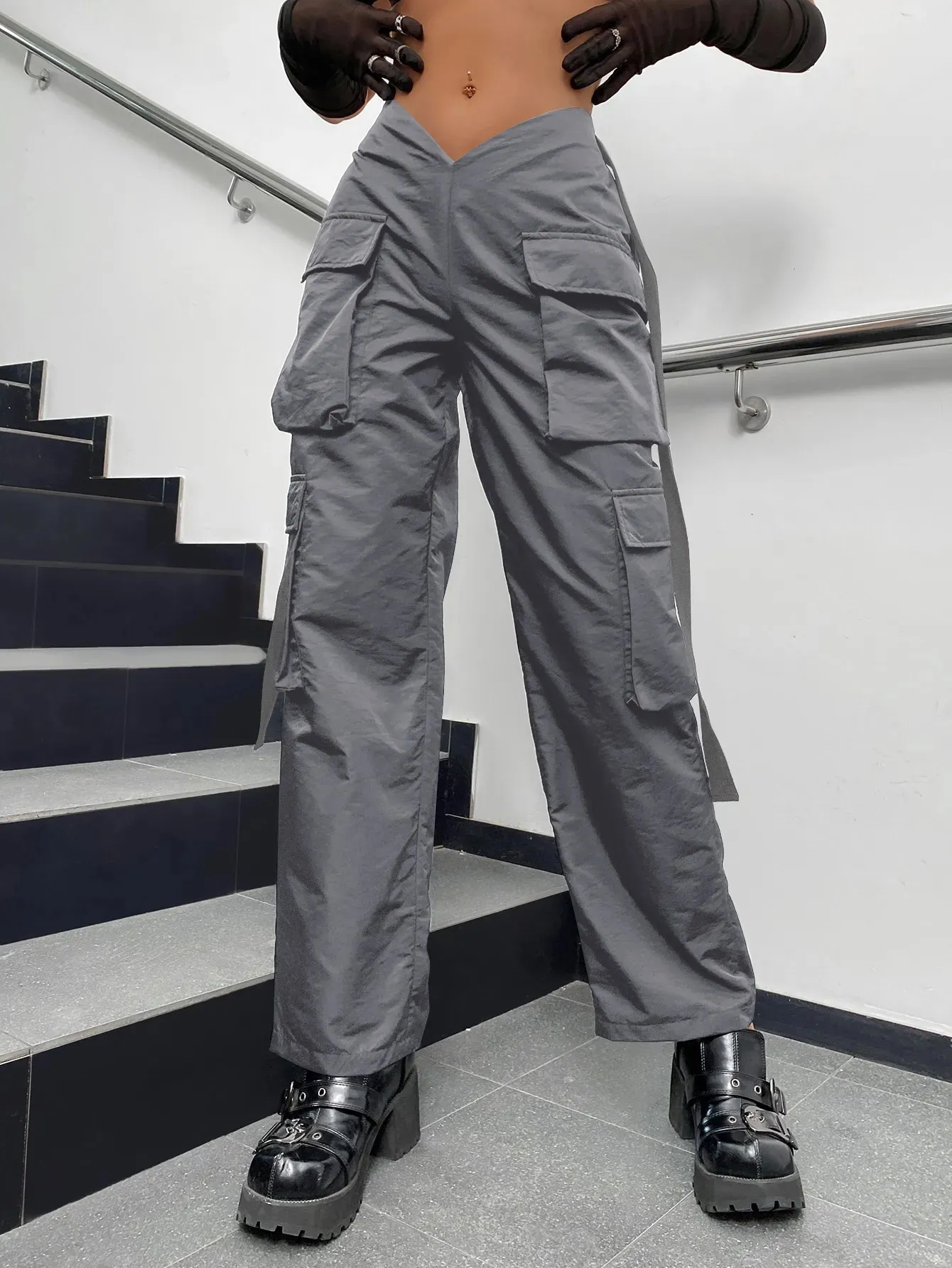 Women's Pants Flap Pocket Side Cargo Pants for Women Pant for