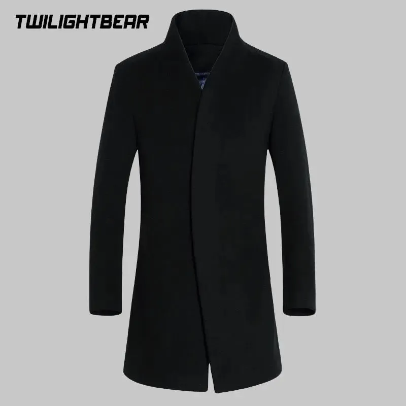 Męskie mieszanki wełniane wełniane wełniane płaszcze 5xl 6xl Wysokiej jakości Thinken Business Casual Coats Men Ubranie wełniane groszek a3681 230928