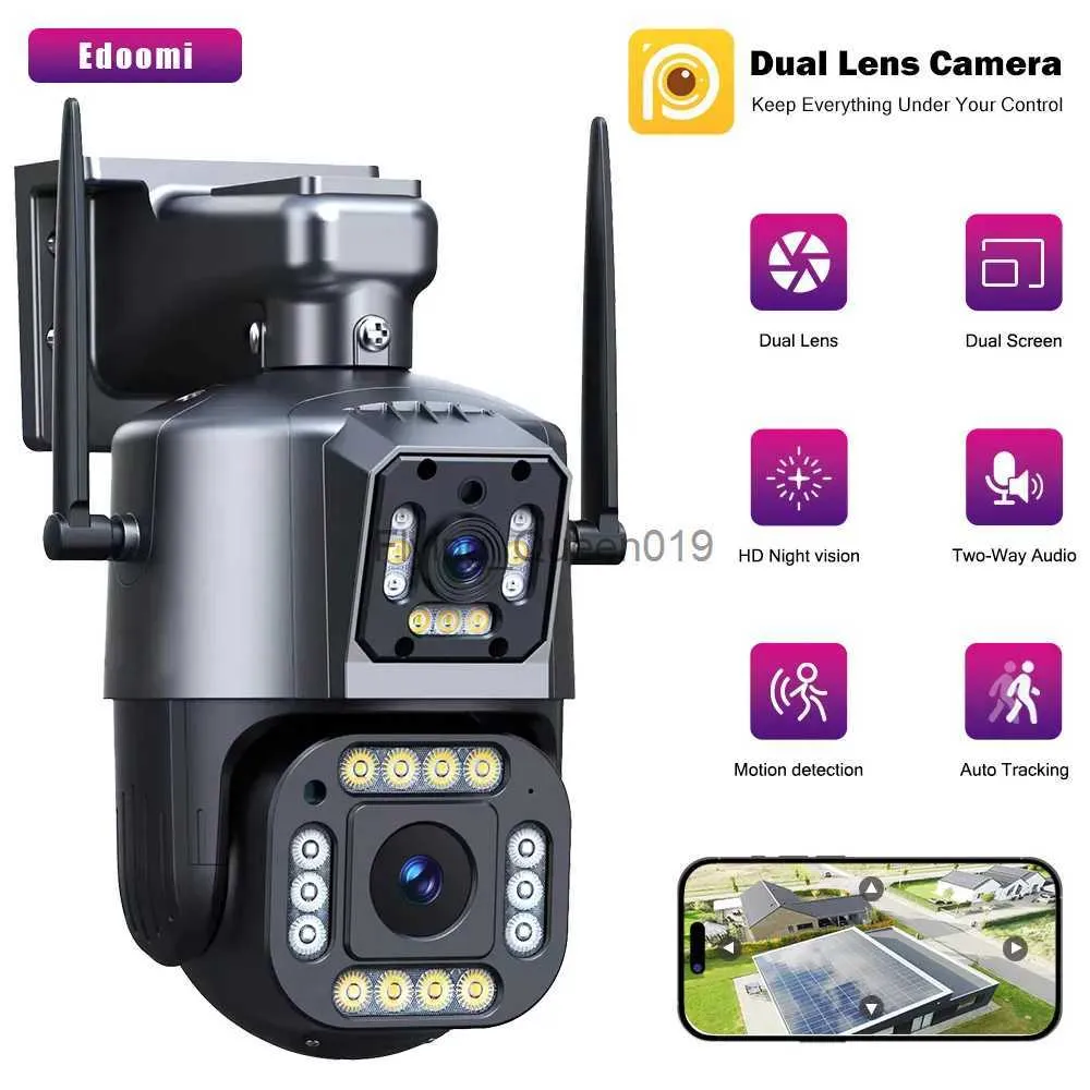 CCTV Lens 8MP 4MP Hareket Algılama Dış Mekan Güvenlik Koruması PTZ WiFi Kamera Çift Ekran IP CCTV Tam Renk Gözetim IPC360 YQ230928