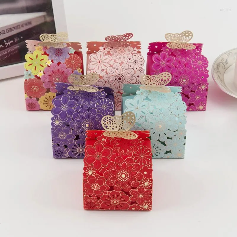 Gift Wrap 20pcs Wedding Favors Candy Boxes Butterfly Chocolate Packaging Box For Guests Birthday Party Baby Shower Decor Supplies