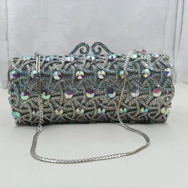 Bolsos de noche Mujeres Mini Green Full Stones Clutch Monedero Lady Vino Tinto Bolso de noche Bolso de boda de cristal Bolsos de fiesta nupcial Diamond Minaudiere 230927