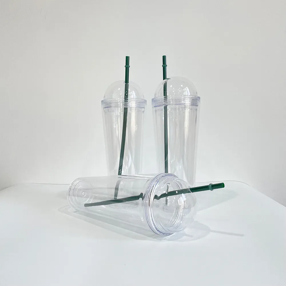 Clear Plastic Tumbler With Straw 24oz Double Wall... From Yipaisublimation,  $4.3 | DHgate.Com