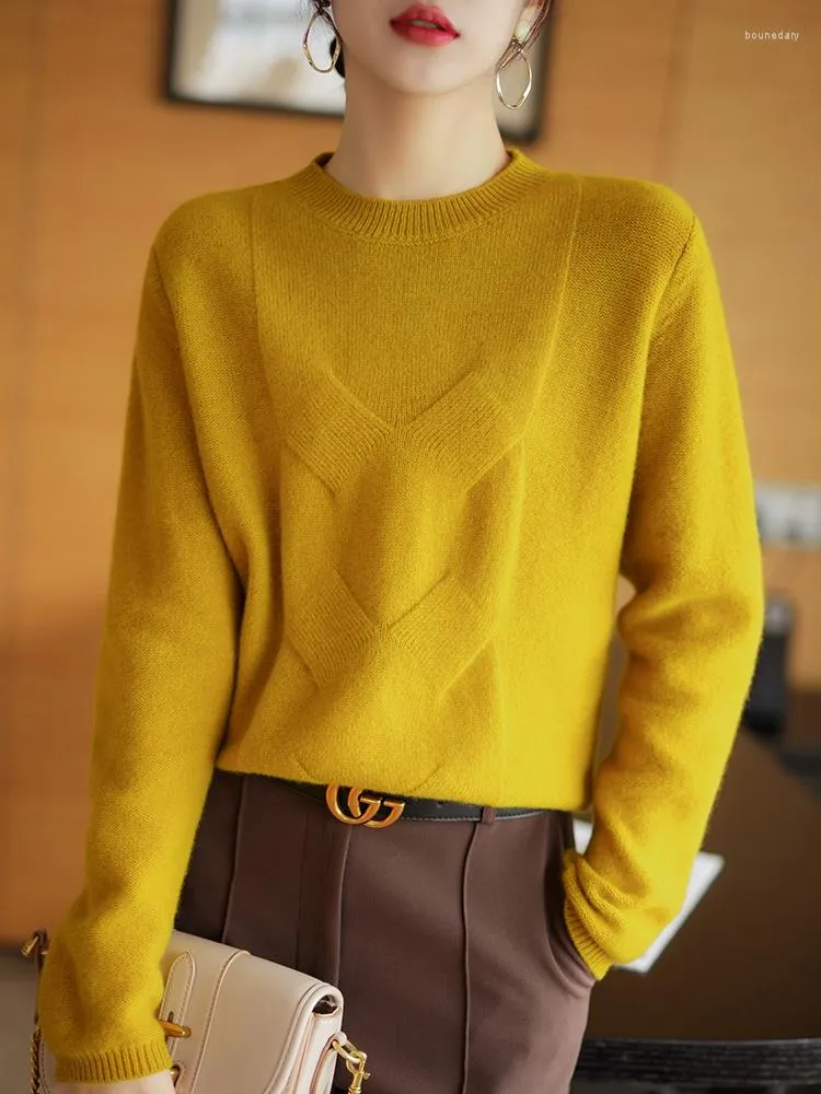 Women's Sweaters High Quality Chic Womens Autumn Winter Pullover Sweater Merino Wool Thickened Twist Flower Knitwear Female Clothing Tops