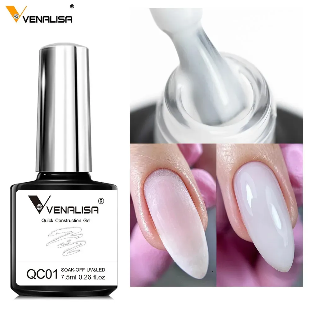 Nagellak VENALISA 7,5 ml Quick Construction Gel Semi-transparant Jelly Color Nagelgellak Versterker Losweken UV LED Nude Pink Gel 230927