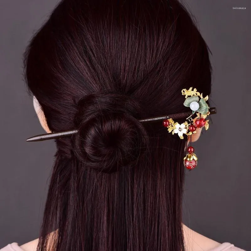 Заколки для волос в этническом стиле, ретро изысканная цветочная палочка, древние китайские классические украшения, аксессуары для укладки, подарок