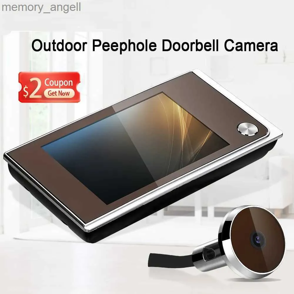 Doorbells 3.5 inch Peephole Digital Doorbell Camera 120 Degree Angle Peephole Viewer Smart Home Outdoor Cat Eye Visual Doorbell YQ230928