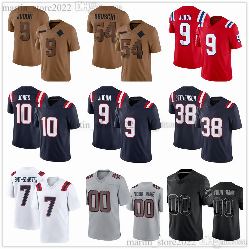 Maillots Salute To Service 2023 10 Mac Jones 85 Hunter Henry 9 Matthew Judon 18 Matthew Slater 69 Cole Strange 15 Ezekiel Elliott 84 Kendrick Bourne 7 JuJu Smith-Schuster