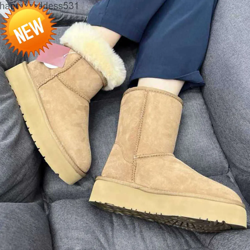 TBT Designer Tasman Slipper Braid Comfy Australia Platform Booties Women Suede Sheepskin Pälsfodrad glider Vinterskor Chestnut Boots Tazz Uuggslies Bootsg