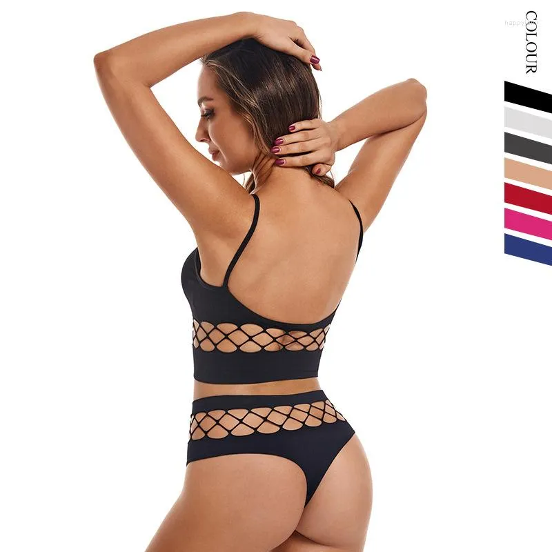 Womens Seamless Hollow Out Bendon Bras And Panties Set Thin, Breathable,  Push Up, High Waist, Solid, Sexy Lingerie From Happyjany, $10.65
