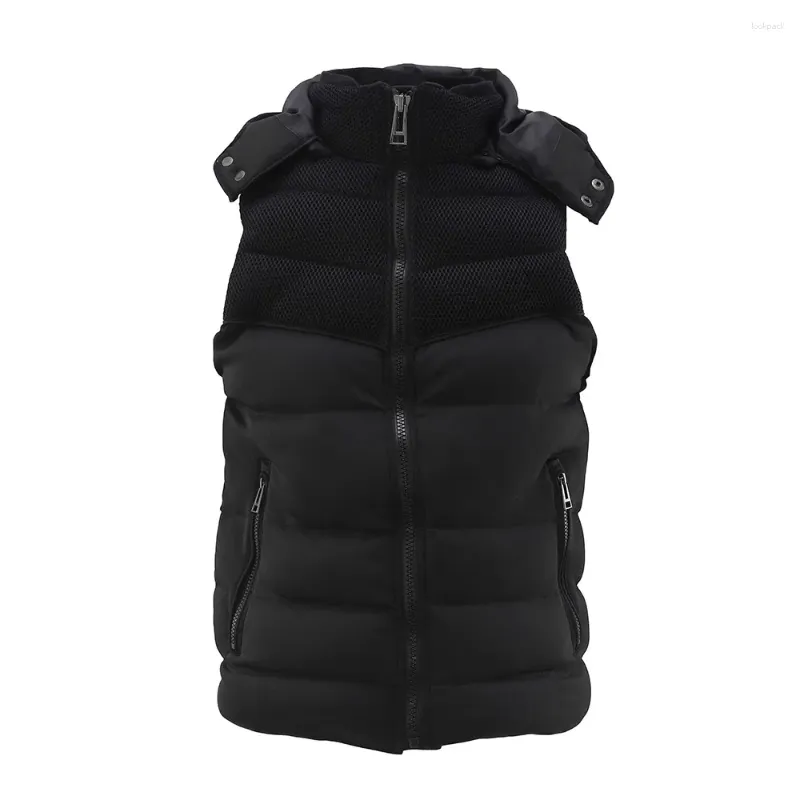 Gilet da uomo Lugentolo Gilet invernale da uomo Colletto rialzato Piumino senza maniche Tasca con cerniera Abbigliamento casual ampio