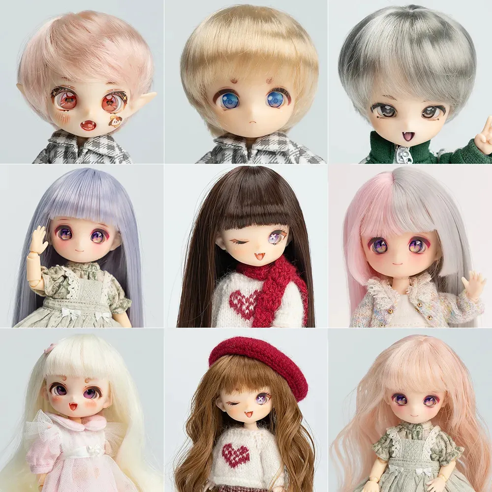 Bambole Ob11 Parrucche per bambole Morbide e carine Treccia Frangetta Capelli lunghi Bambola Parrucca speciale Accessori per bambole Multicolori per 1/12 Bjd Gsc Ymy 230928