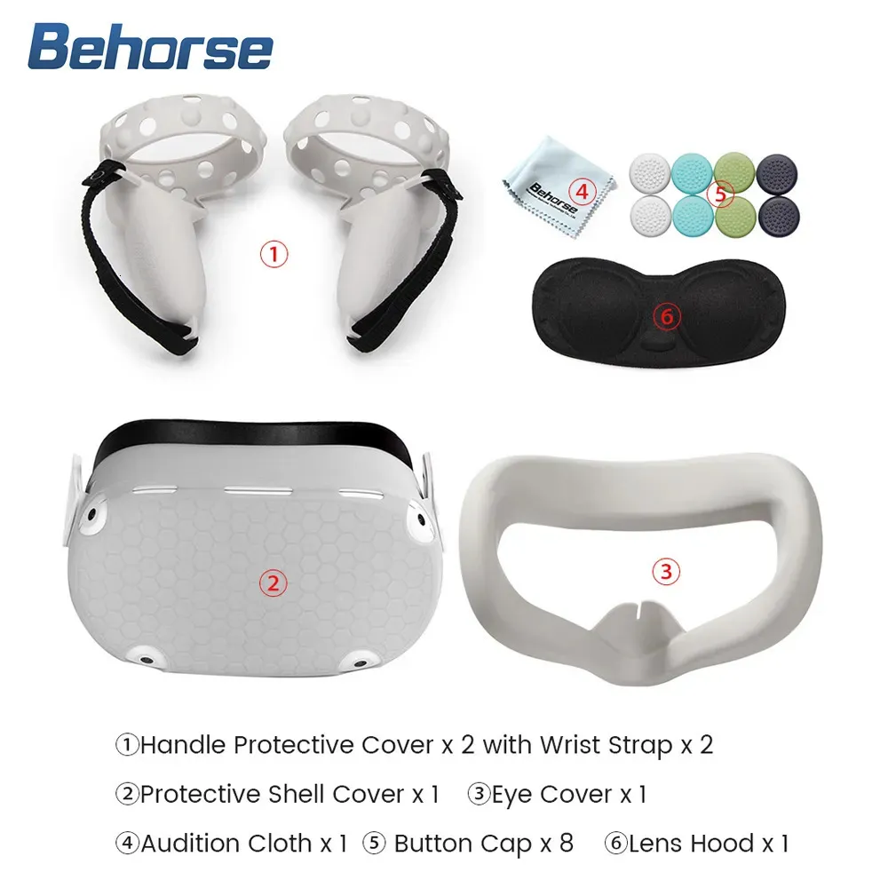 VRAR Accessorise VR Protective Cover Set Touch Controller Shell Case med remhandtag Grip för Oculus Quest 2 Tillbehör 230927