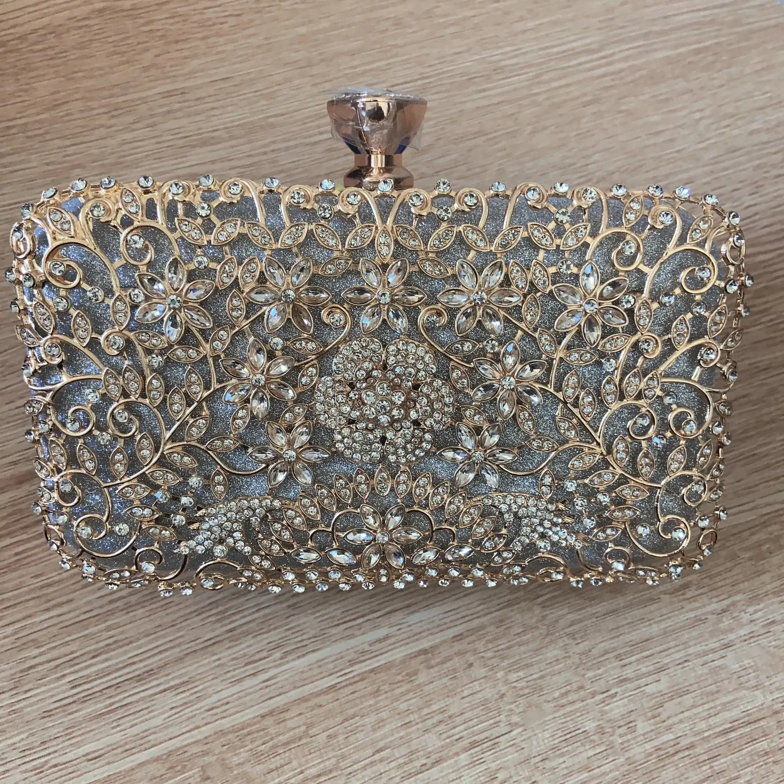 Double Sided Full Crystal Mini Box Clutch Evening Purse | WAAMII