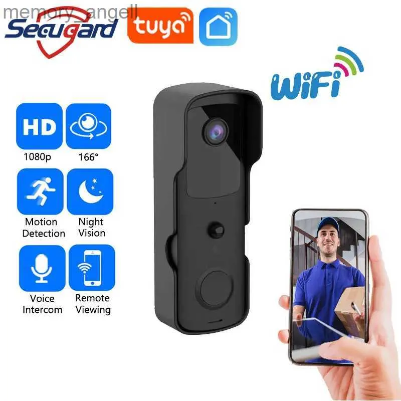 Türklingeln Tuya WiFi Video Türklingel Outdoor Wasserdicht 1080P HD Kamera Türklingel Video Gegensprechanlage APP Fernüberwachung IR Bewegungserkennung YQ230928