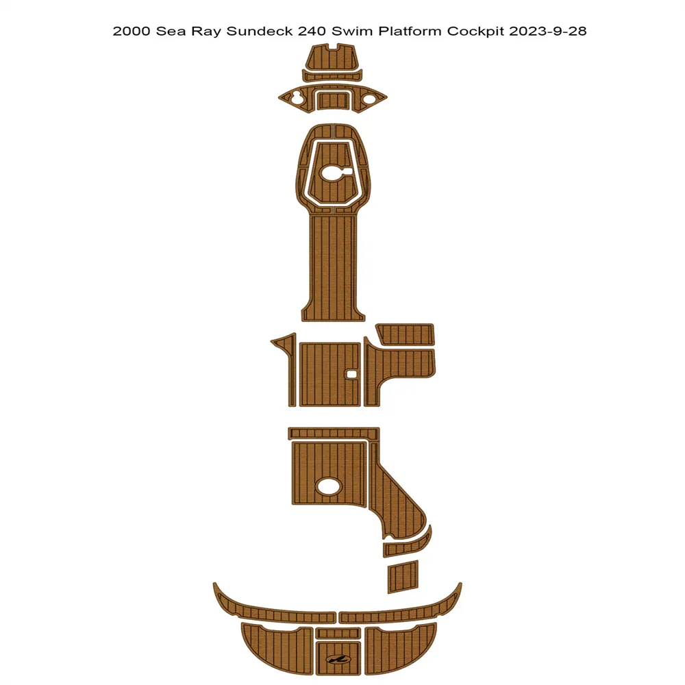 2000 SEA RAY SUNDECK 240 Platforma pływacka kokpit pad łodzi Eva Teak Mata podłogowa