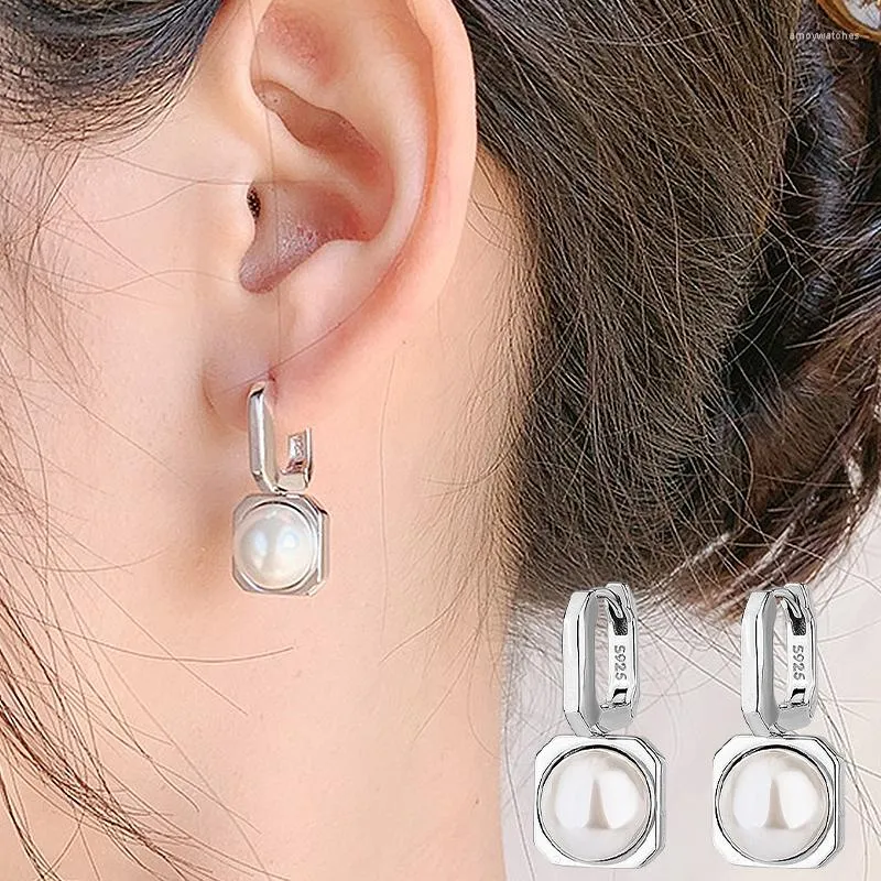 Boucles d'oreilles créoles en perles pour femmes et hommes, couleur argent, cercle ovale, bijoux à breloques, cerceaux ronds à la mode