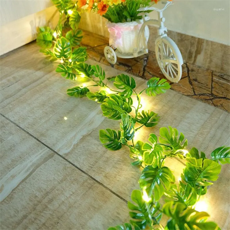 Sznurki sztuczny liść kwiat LED wróżki girlanda dekoracja choinki na zewnątrz lampa zasłona lampa weselna dekoracje ogrodowe