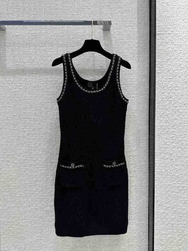 Gatastilklänningar Milan Runway Dress Autumn Winter Scoop Neck Fashion Designer Märke Samma 0814-12 1NKV