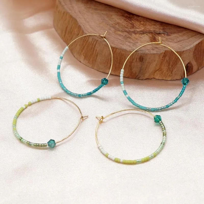 Hoop Earrings Go2Boho Earings For Women Miyuki Beaded Delicate Fashion Jewelry Golden Plated Stainless Steel Ear Rings Girl Gift