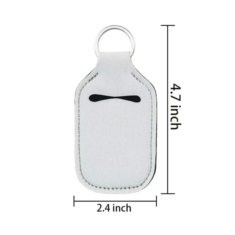 Christmas Favor Sublimation Blanks Refillable Neoprene Hand Sanitizer Holder Cover Chapstick Holders With Keychain For 30ML Flip Cap Containers Travel Bottle