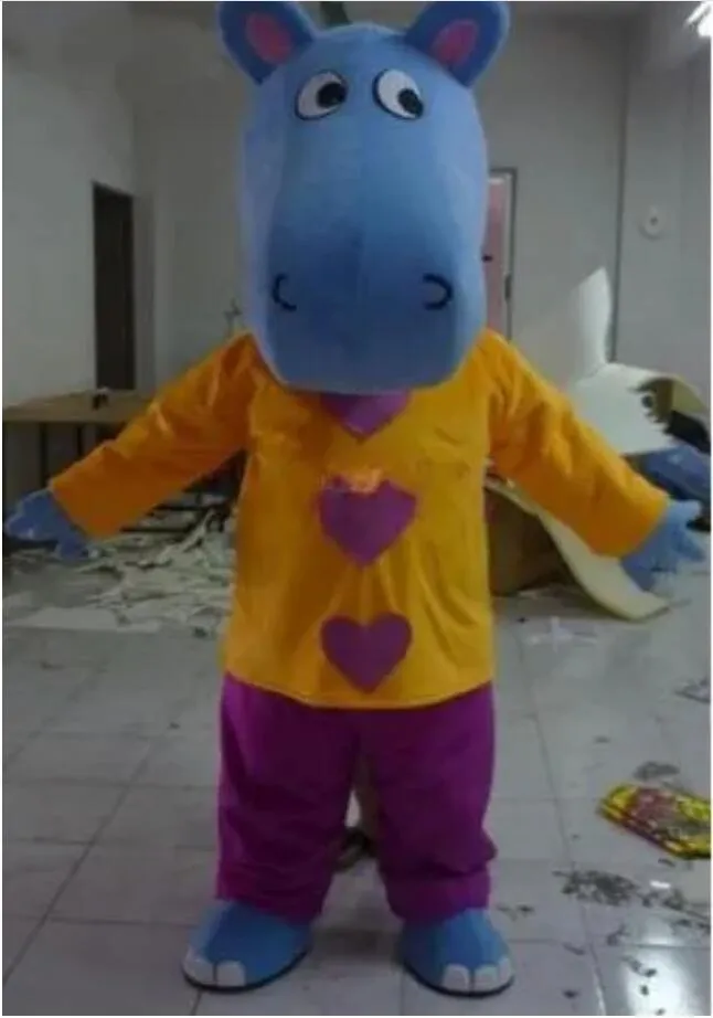 Costume della mascotte dell'ippopotamo di Halloween Personaggio del tema del fumetto anime di alta qualità Costumi di fantasia della festa di carnevale di Natale