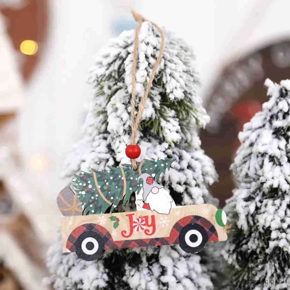 Decorazioni natalizie Ciondolo in legno di Natale Ornamenti natalizi Buon albero di Natale Decorazioni per giocattoli domestici Regalo Felice anno nuovo