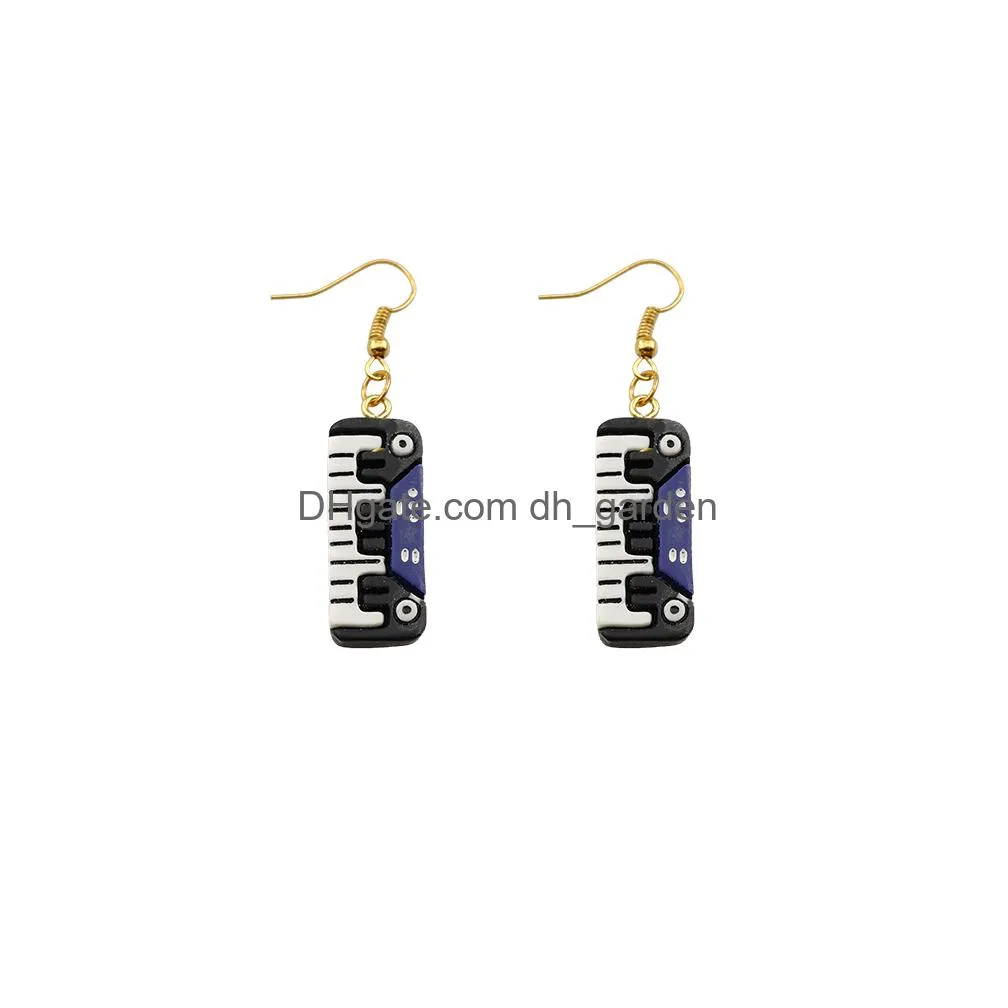 Stick Creative Earring for Women żywiczny instrument muzyczny Kolczyki Dzieci ręcznie robione biżuterię