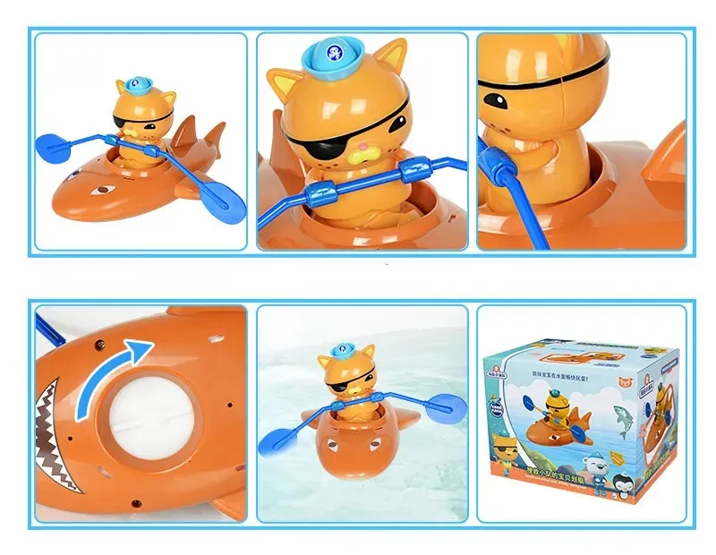 Octonauts Bath Toys Submarine & Lantern Fish Boat Figure Models For