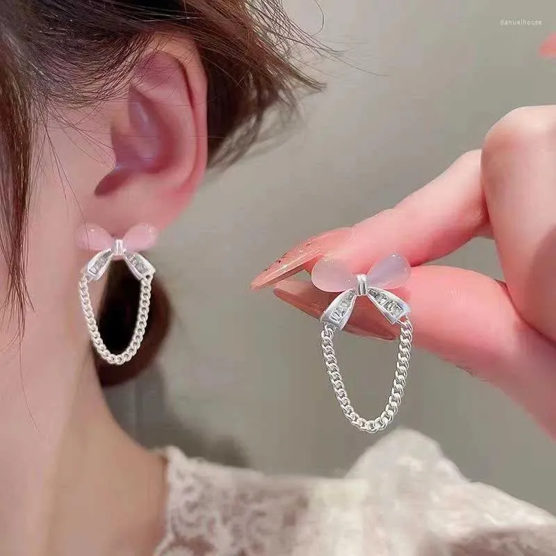 Boucles d'oreilles mode française belle élégante Vintage Mini luxe nœud papillon Style coréen perle pour les femmes 2023 en goutte