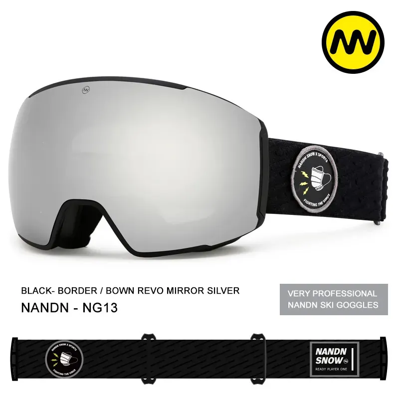 Outdoor Eyewear Nandn ski glasses double layer antifogging men's and women's large spherical glasses single and double plate goggles card myopia 230927
