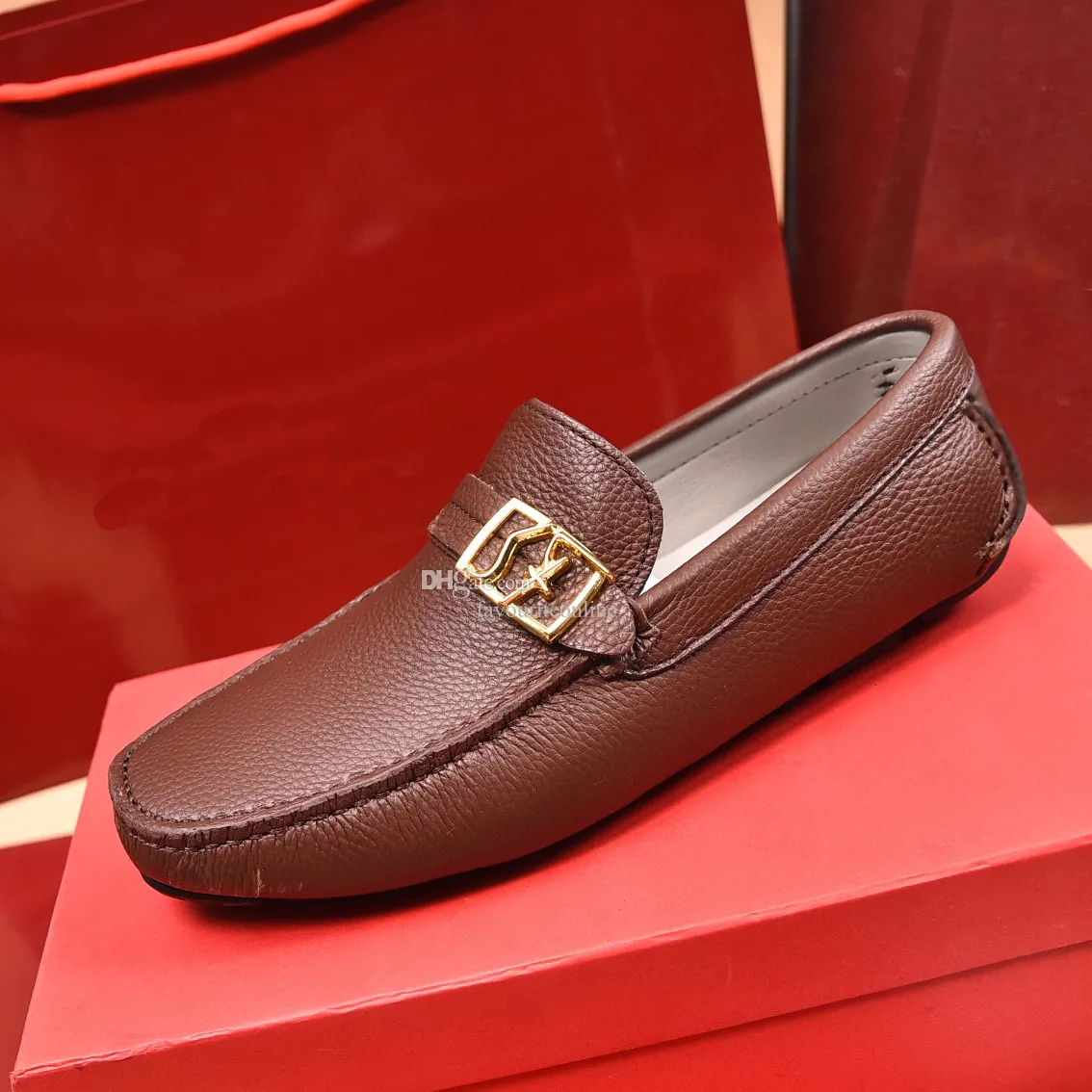 العلامة التجارية الفاخرة SF Mens Lafers Dress Dressle Leather Shoes Gommino Outdoor Walking Shoes Size 38-46