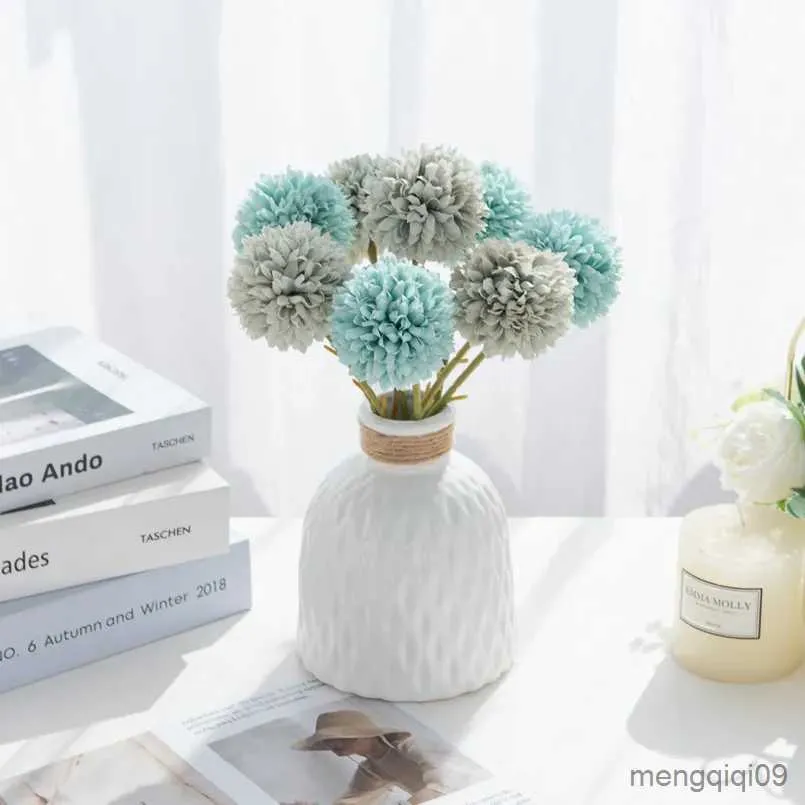 Décorations de noël hortensia en soie, fleurs décoratives pour voiture de mariage, Vase de décoration de noël pour plantes artificielles pour la maison