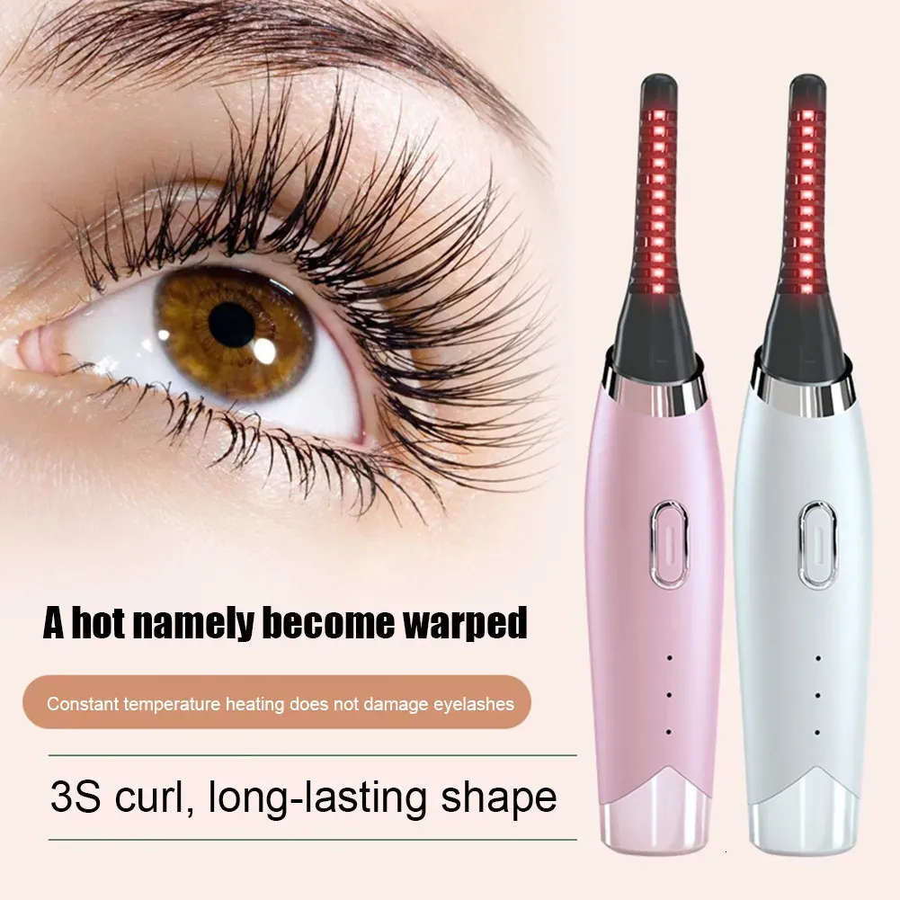 Eyelash Curler Mini Electric Eyelash Curler uppvärmda ögonfransar Curling Beauty Makeup Tool Långvarig LUSH Lifting Accessories Strykkam 230928