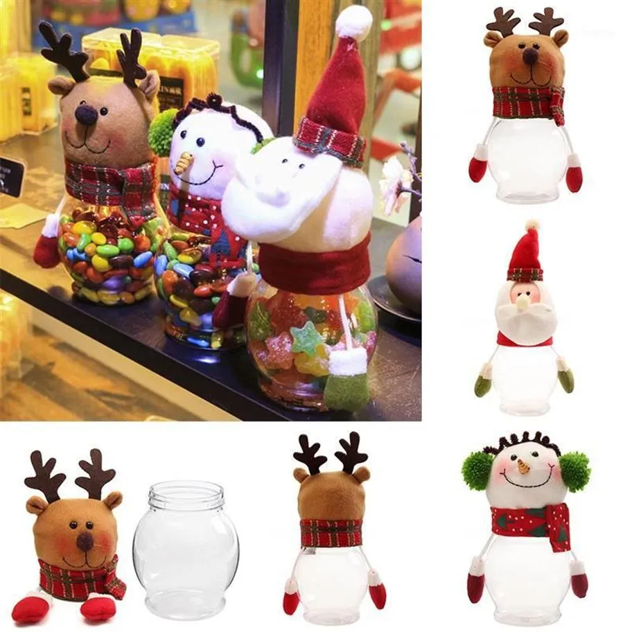 Décorations de Noël DIY 2021 Boîte de bouteille de bonbons Stockage Porte-pot Conteneur Cadeau de Noël pour enfants Decor1266A