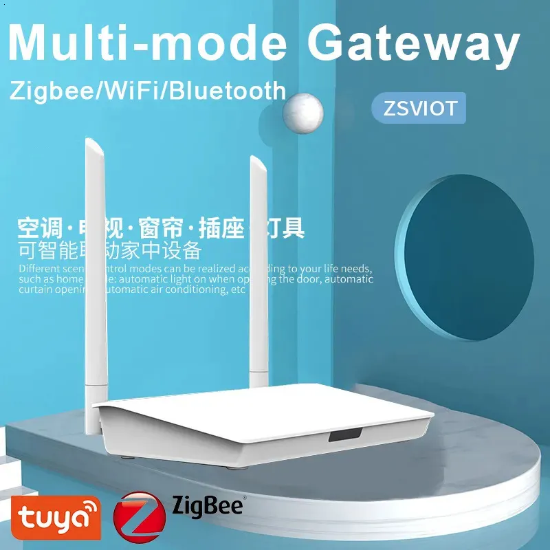 Andra elektronik Tuya Zigbee Gateway 30 Hub Bluetooth Gateway med nätverkskabeluttag Wired Connection Smart Life Control Y230927