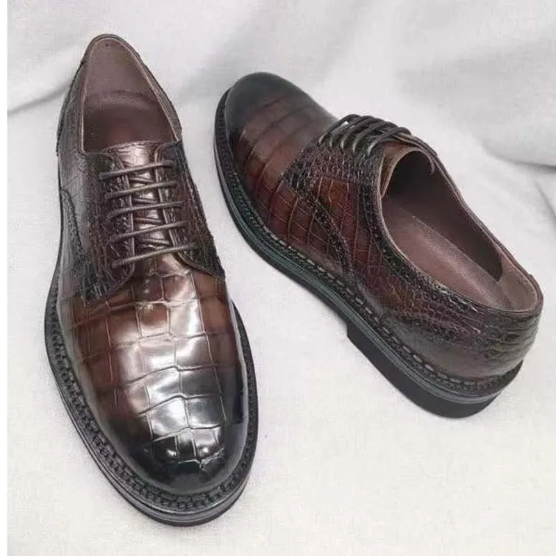 Мужские классические туфли Yingshang, формальная обувь, серые кроссовки из крокодиловой кожи на животе