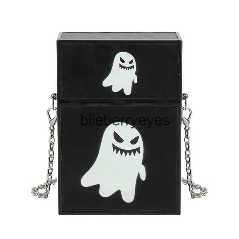 Totes Petit sac boîte design avec miroir pour femme Halloween style gothique petit sac carré sac à bandoulière drôle et créatif crossbody bag17blieberryeyes