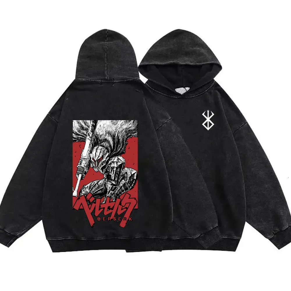 남성용 후드 땀 셔츠 애니메이션 후드 캐주얼 긴 소매 스웨터 대형 Berserk Hoodie 그래픽 프린트 스웨트 셔츠 유니니스 렉스 Y2K 스웨트 셔츠 내장 퍽 상단 230927