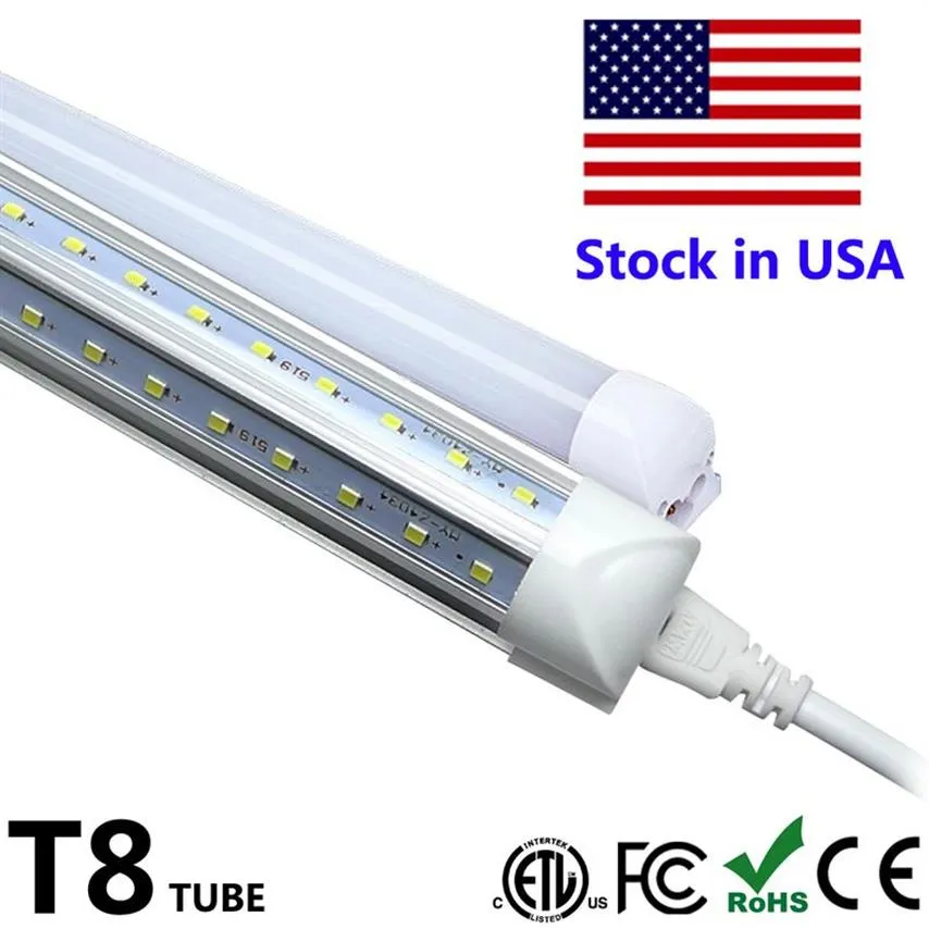 Länkbar LED -glödlampa 4 5 6 8 ft T8 LED -rör Integrera V -form 4ft 8ft fluorescerande rör LED -butik Ljusfixturgarage 267A